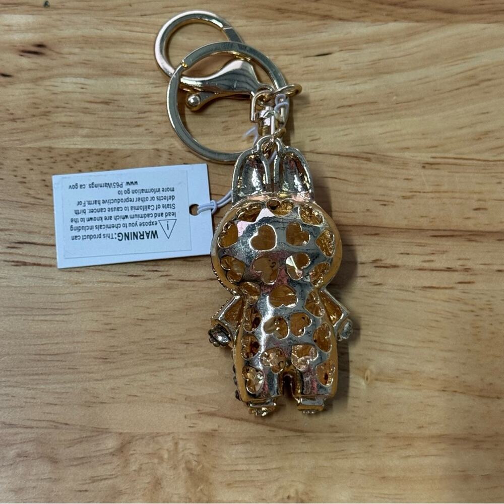 Labubu Paved Cute Crystal Bunny Keychains Brown - Picture 3 of 3
